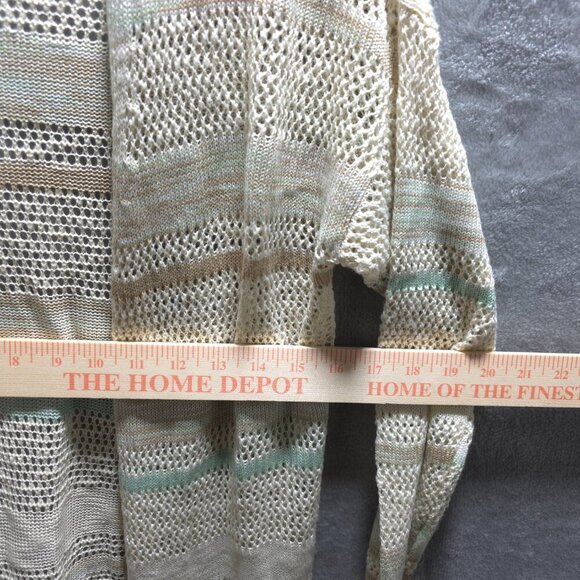 Maurices Striped Pointelle Duster Cardigan , Size Small Open Front Knit Sweater‎ - Picture 6 of 10